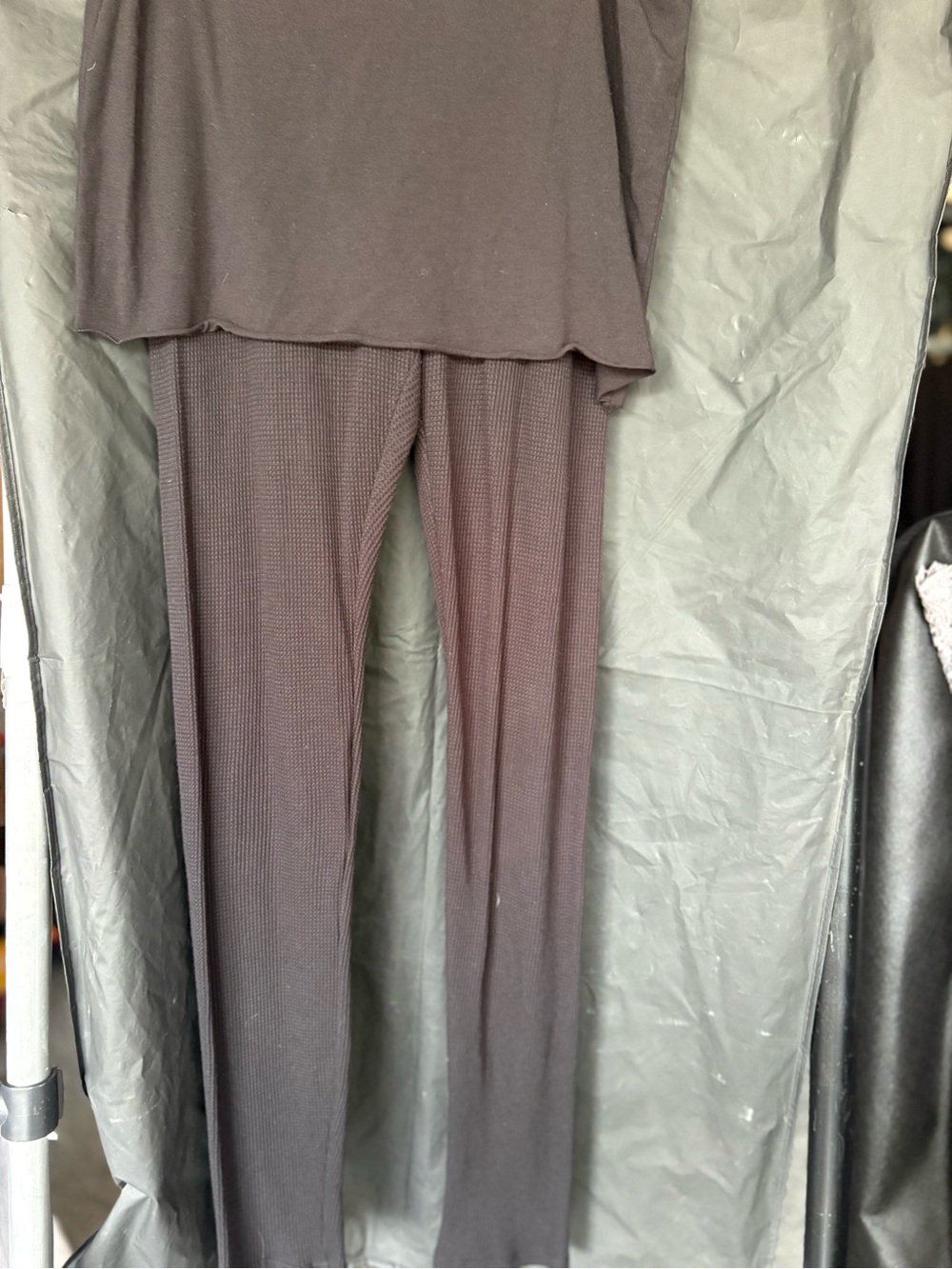 Splendid Women's Black Ribbed legging with attached skirt (sledging)